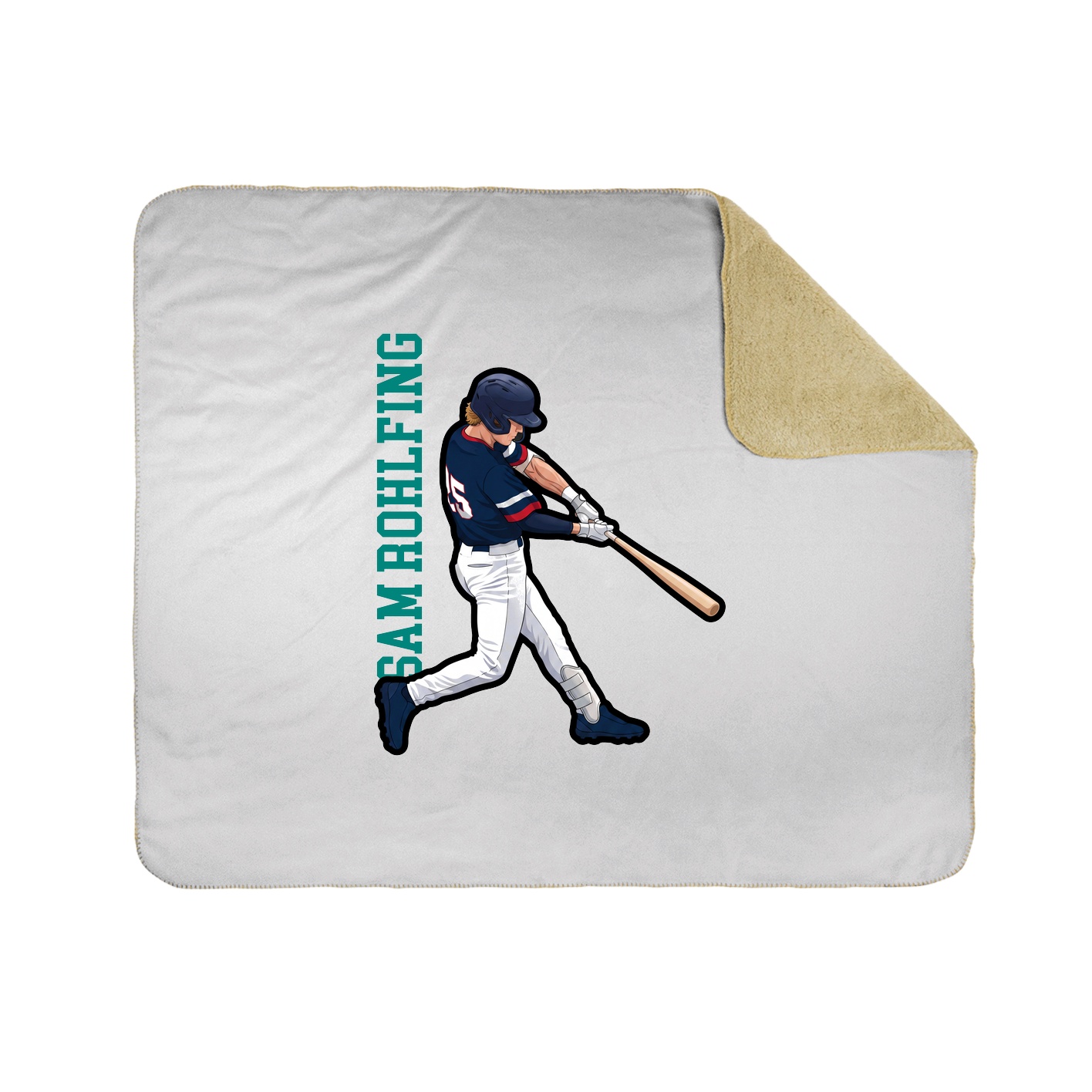 Throw Blanket — Name Vertical in White