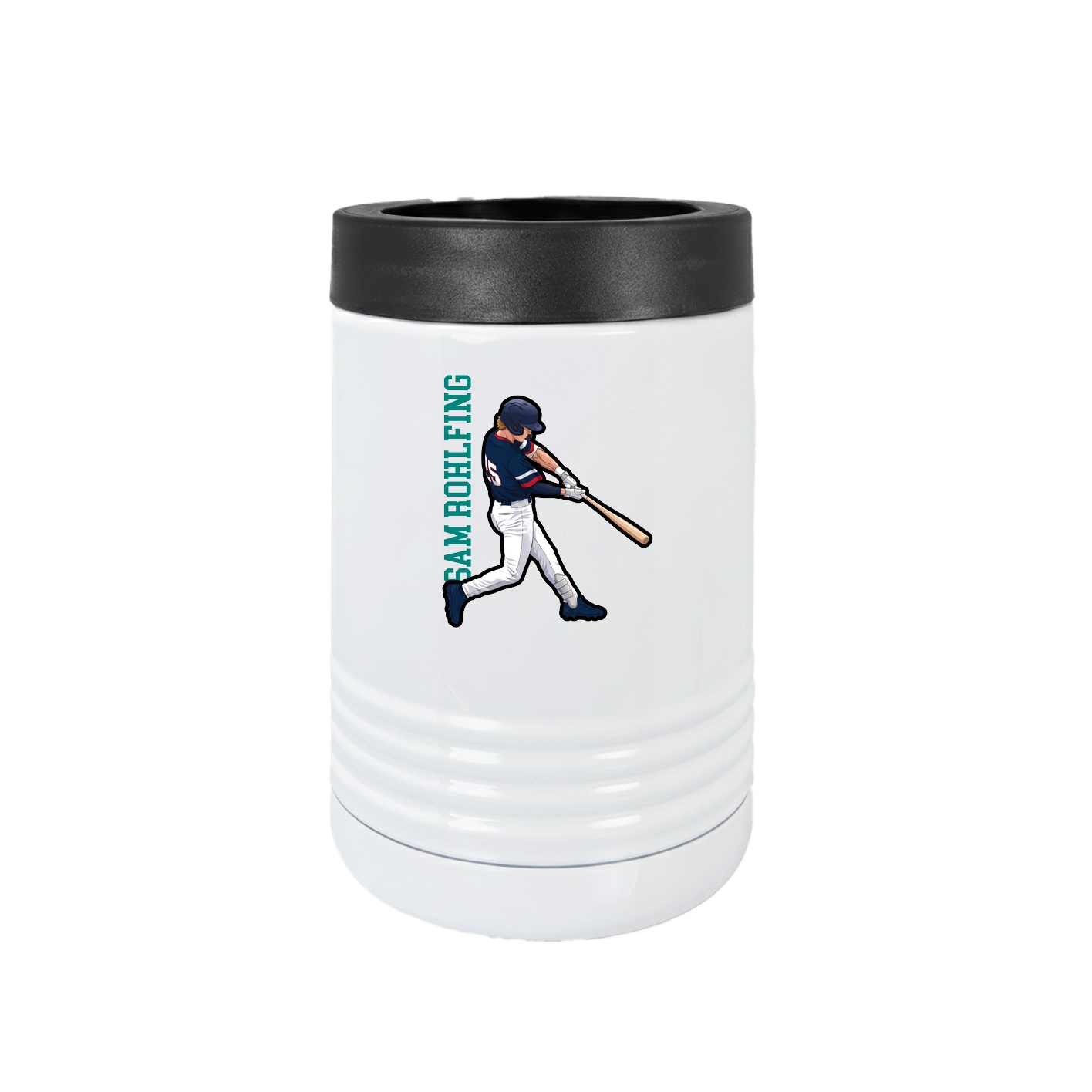 Beverage Holder — Name Vertical in White