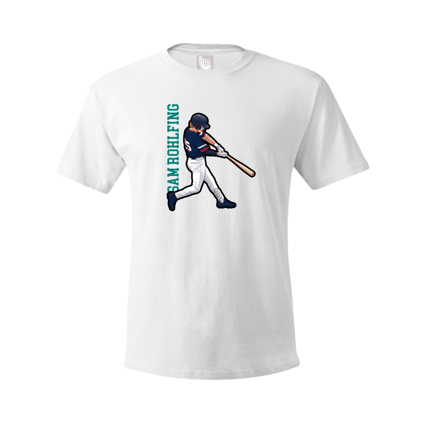 Youth Tee — Name Vertical in White