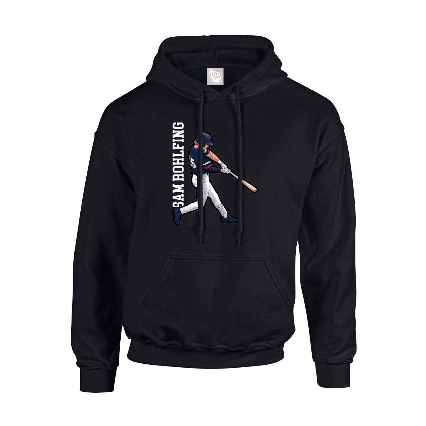 Youth Hoodie — Name Vertical in Black