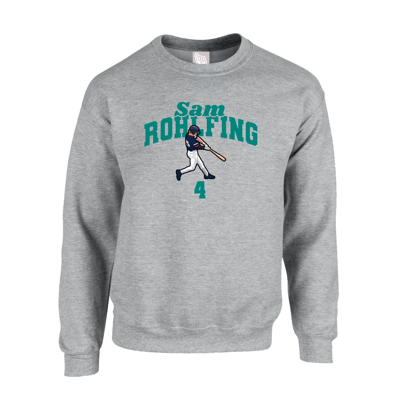 Fleece Crew — Signature Arch in Grey