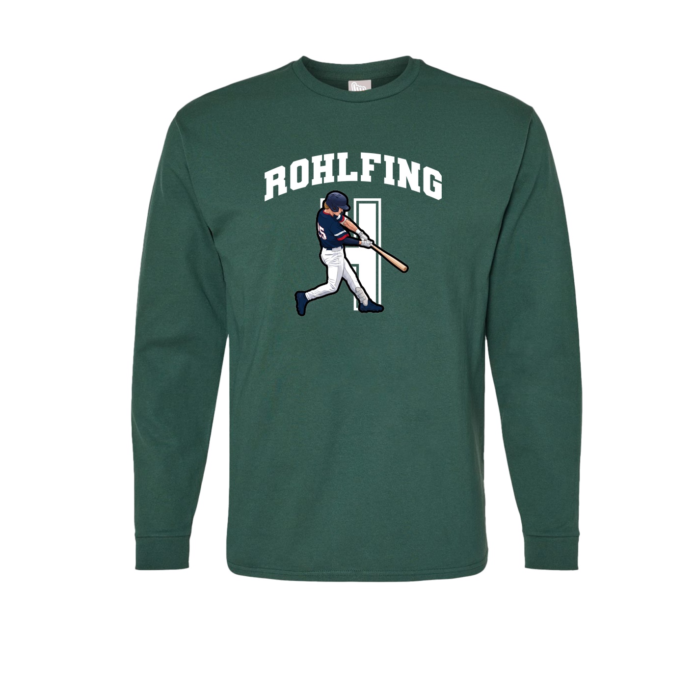 Long Sleeve Tee — Number in Green