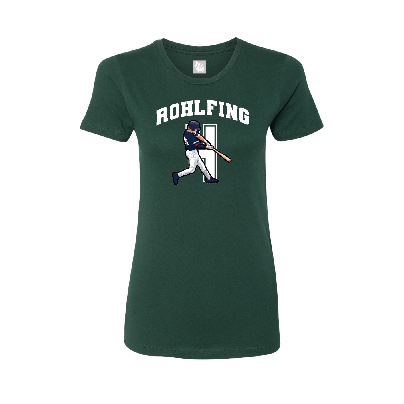 Fitted Women's Tee — Number in Green