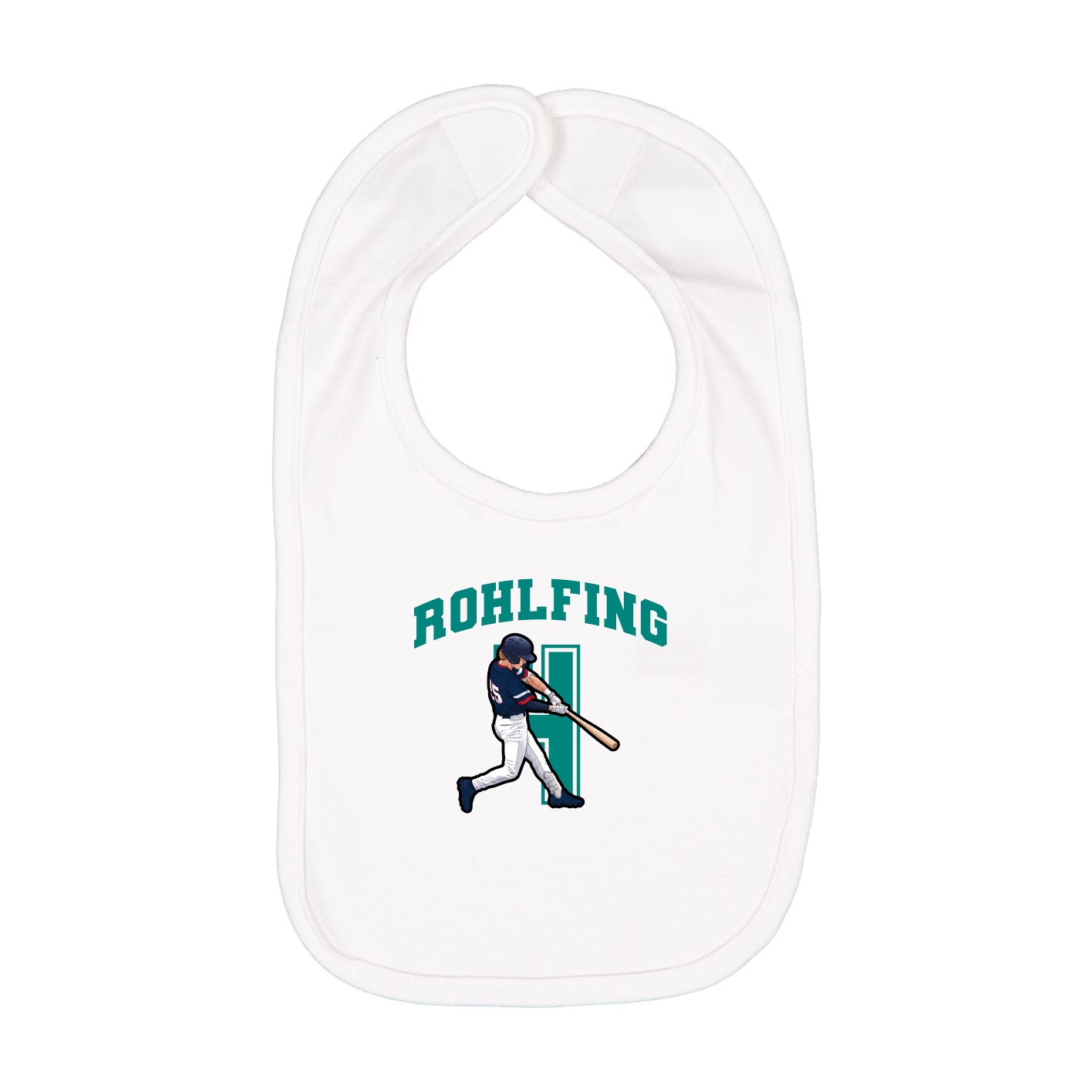 Infant Bib — Number in White