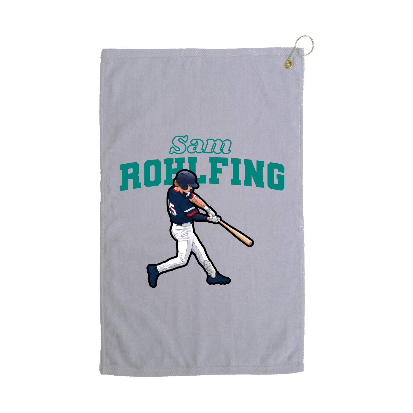 Golf Towel — Name Arch in Grey