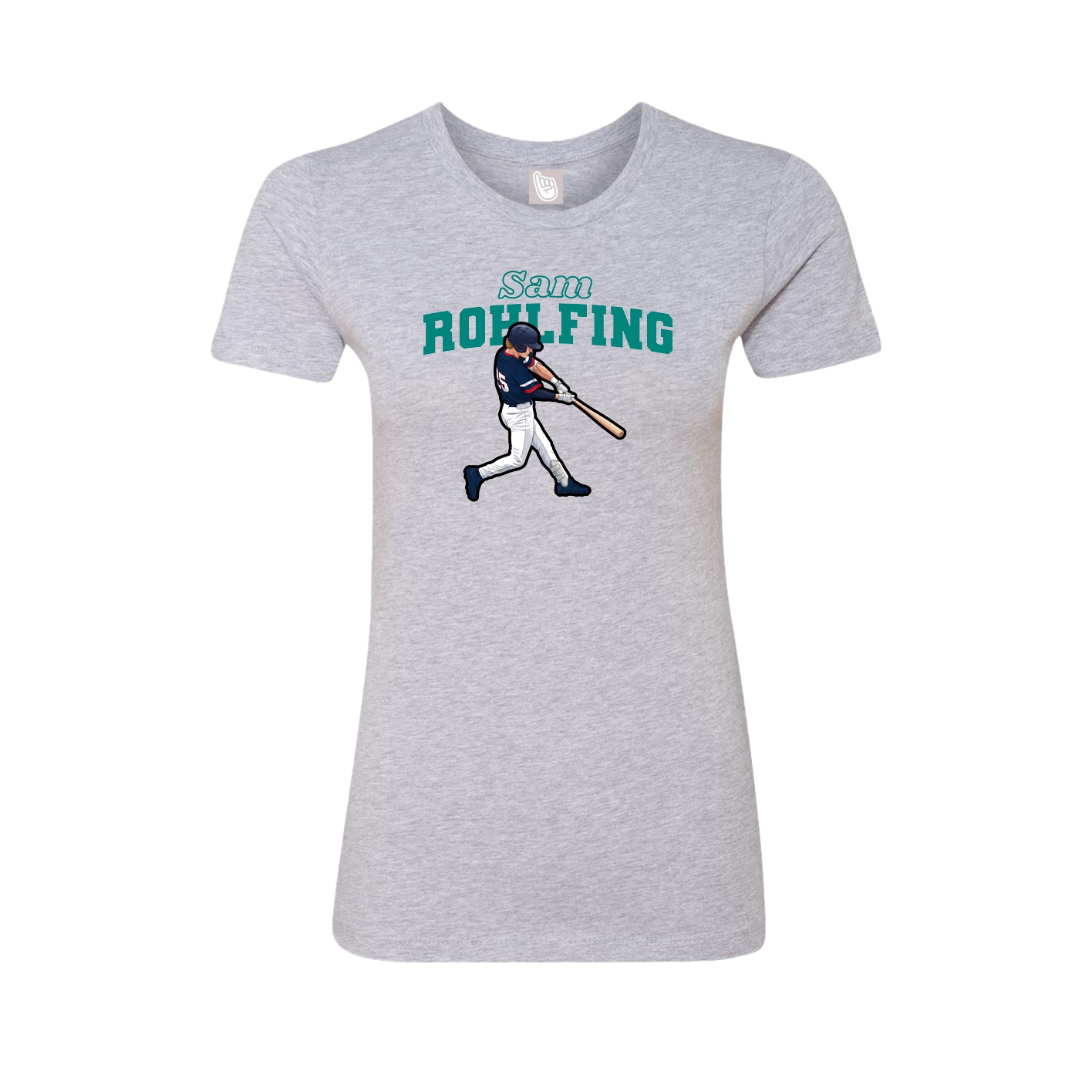 Fitted Women's Tee — Name Arch in Grey