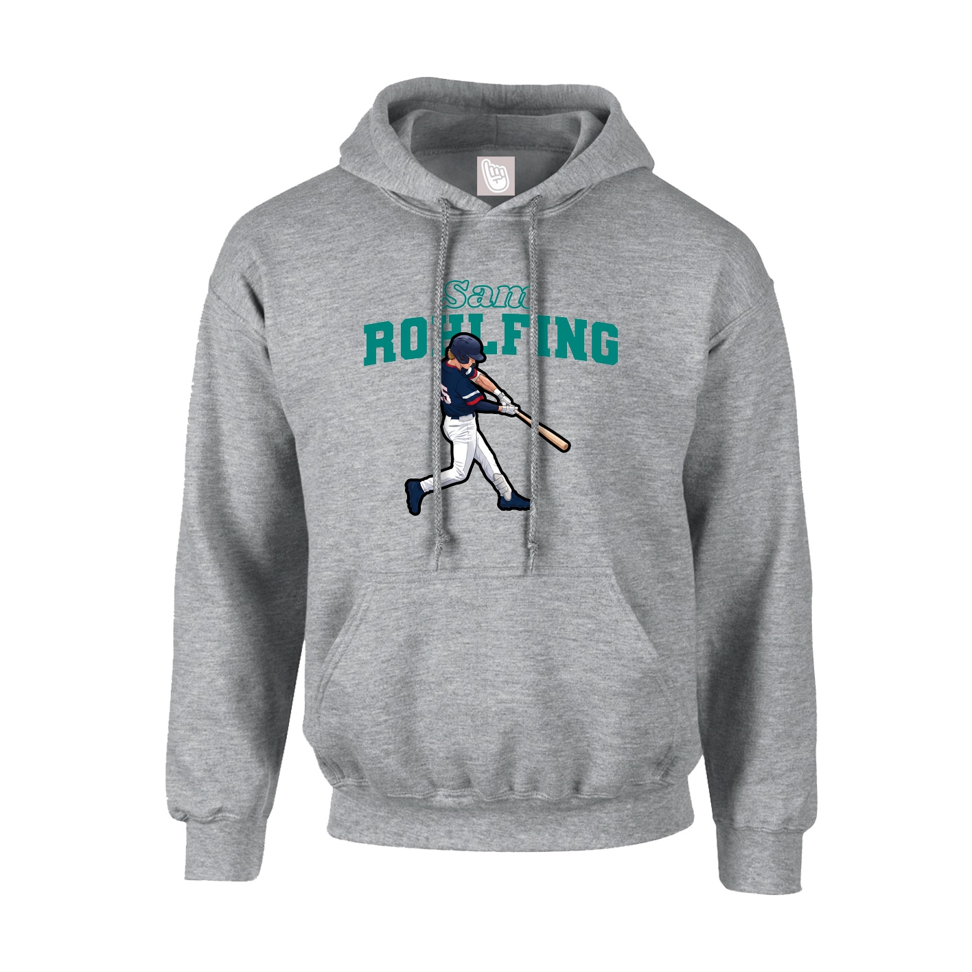 Hoodie — Name Arch in Grey