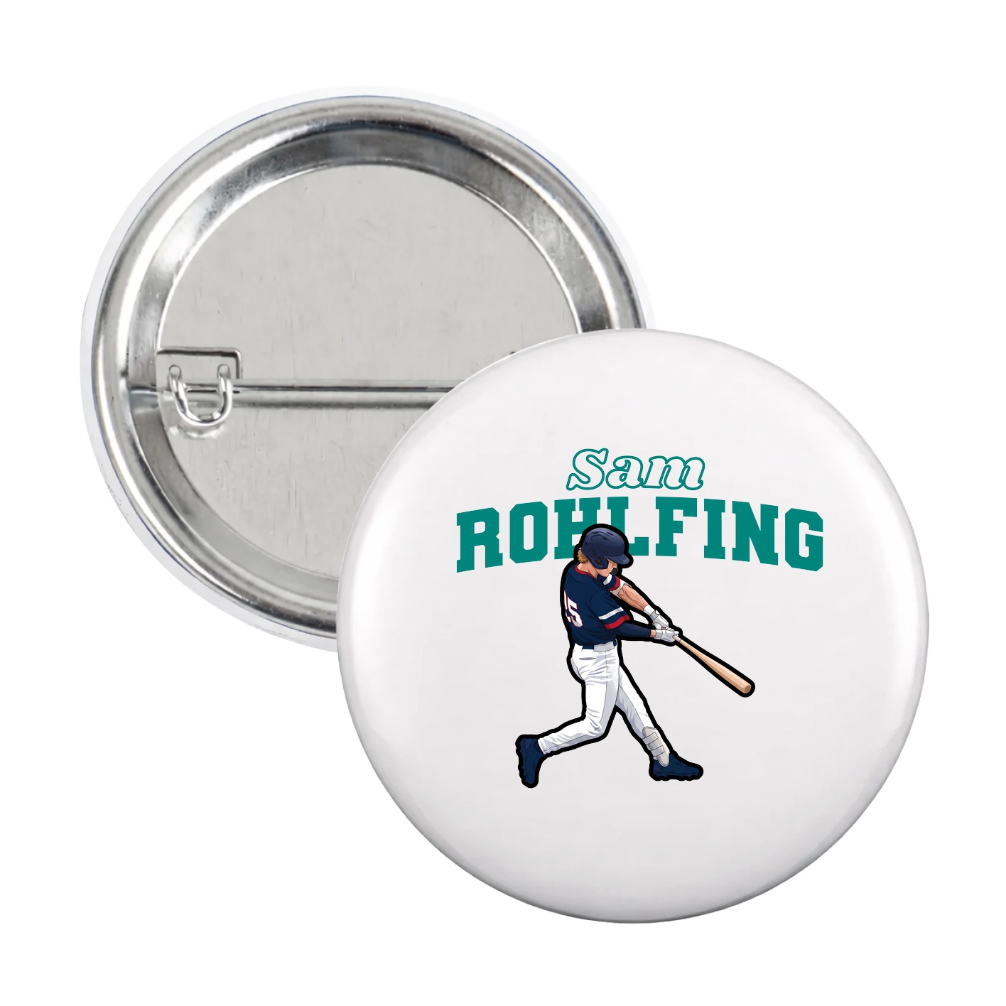 Game Day Button — Name Arch in White