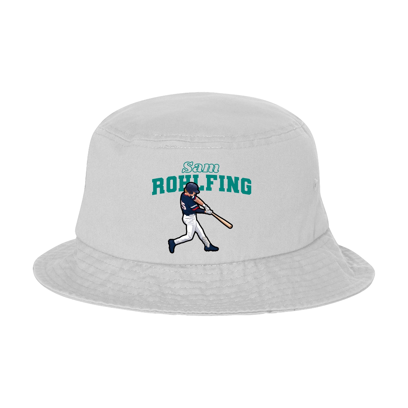 Bucket Cap — Name Arch in White