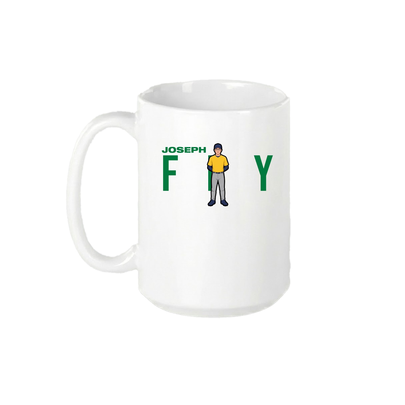 15oz Coffee Mug — Player Name in White