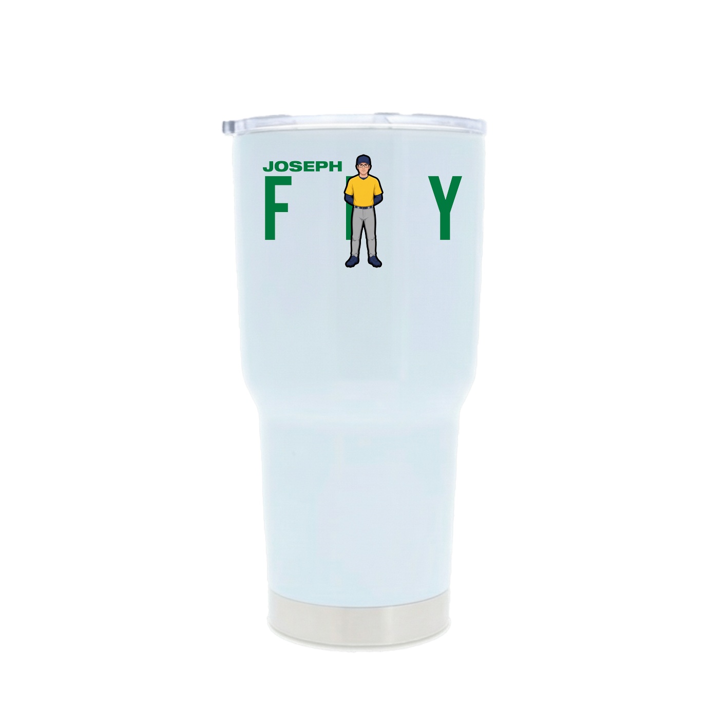 30oz Stainless Steel Tumbler — Player Name in White
