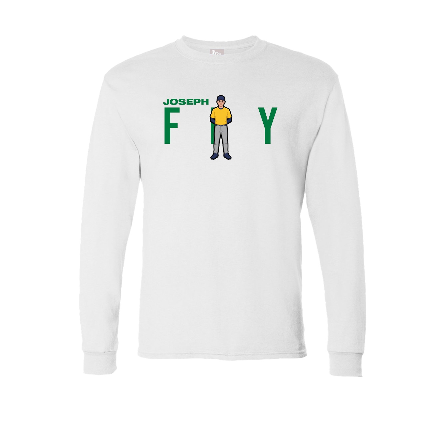Long Sleeve Tee — Player Name in White