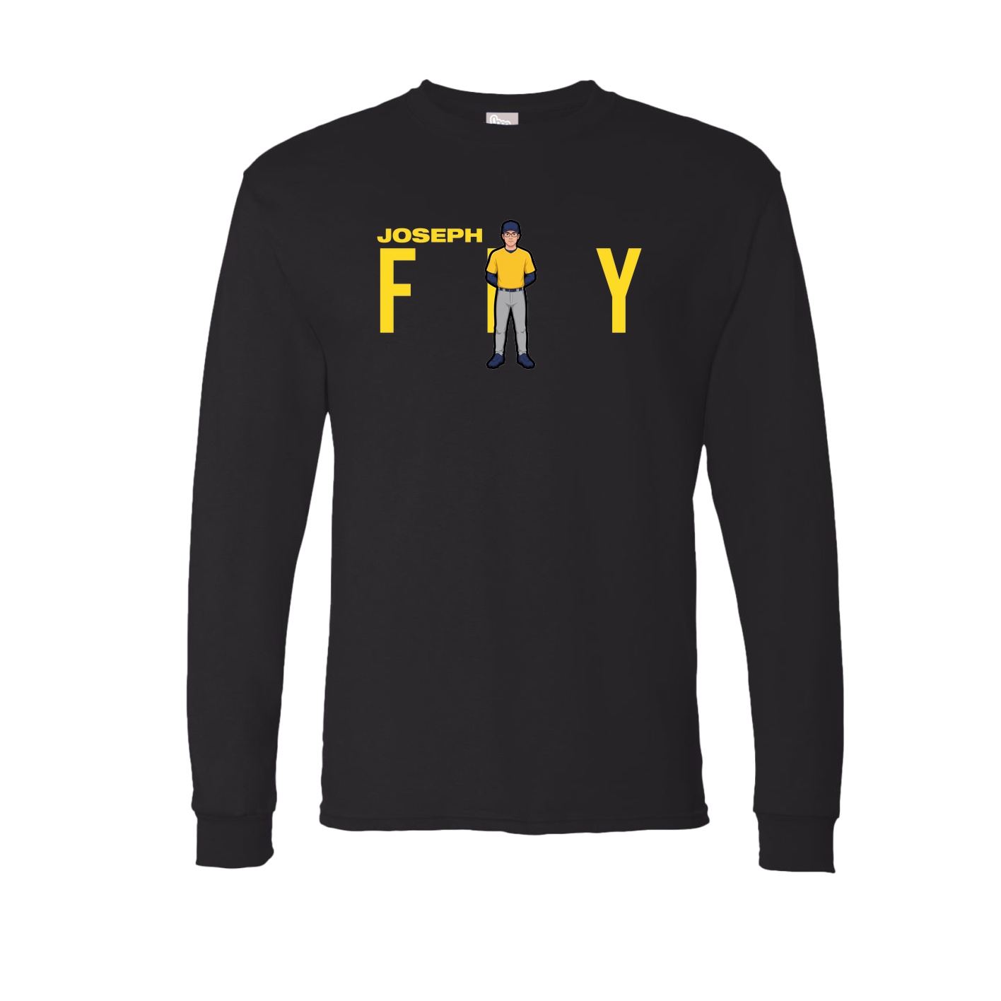 Long Sleeve Tee — Player Name in Black