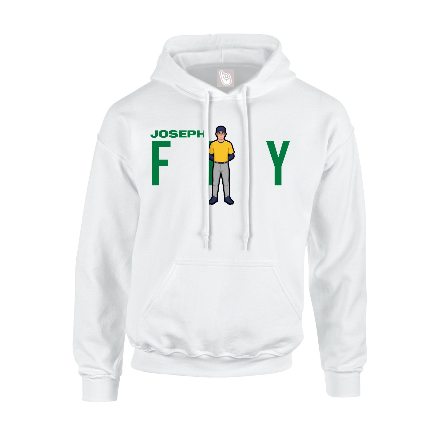 Youth Hoodie — Player Name in White