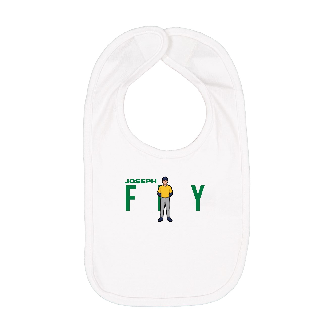 Infant Bib — Player Name in White