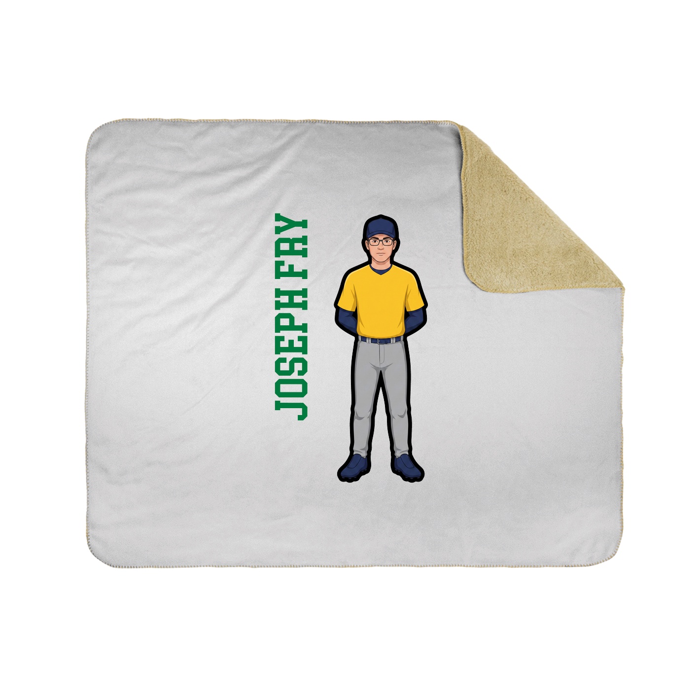 Throw Blanket — Name Vertical in White