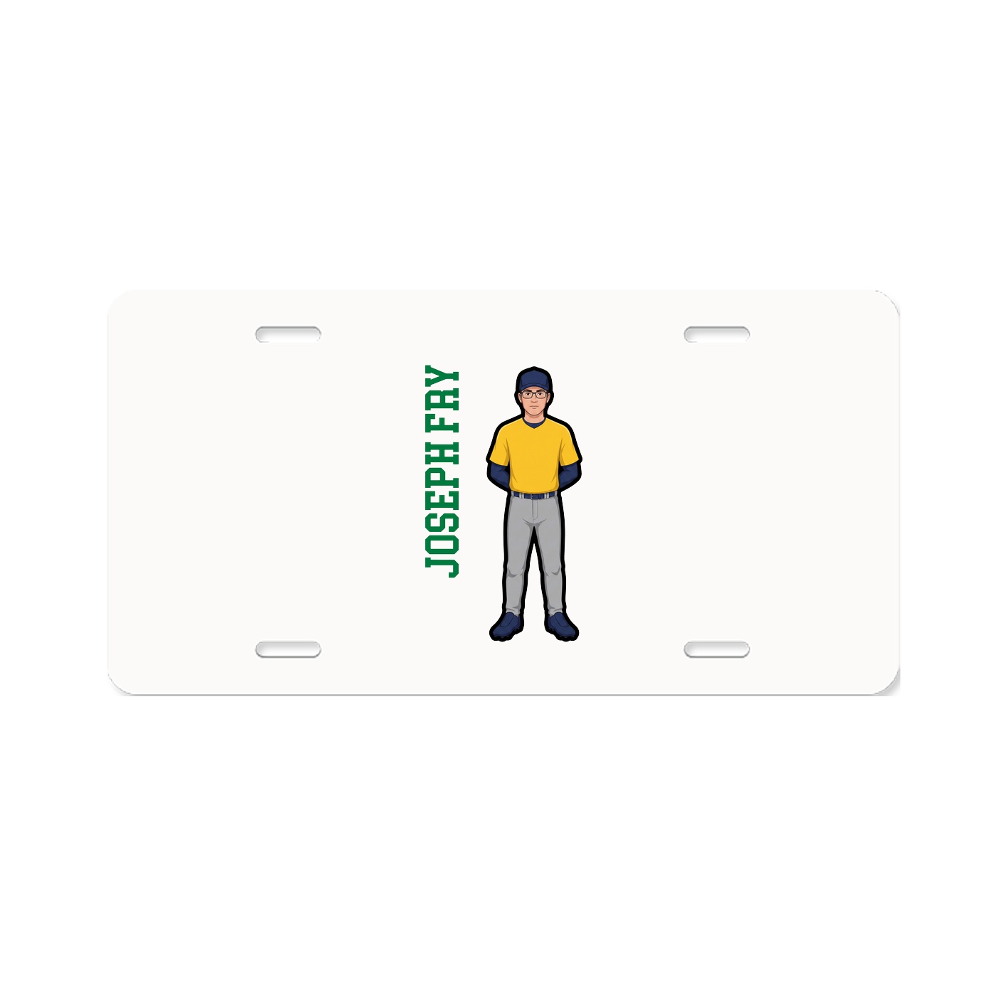 License Plate — Name Vertical in Classic