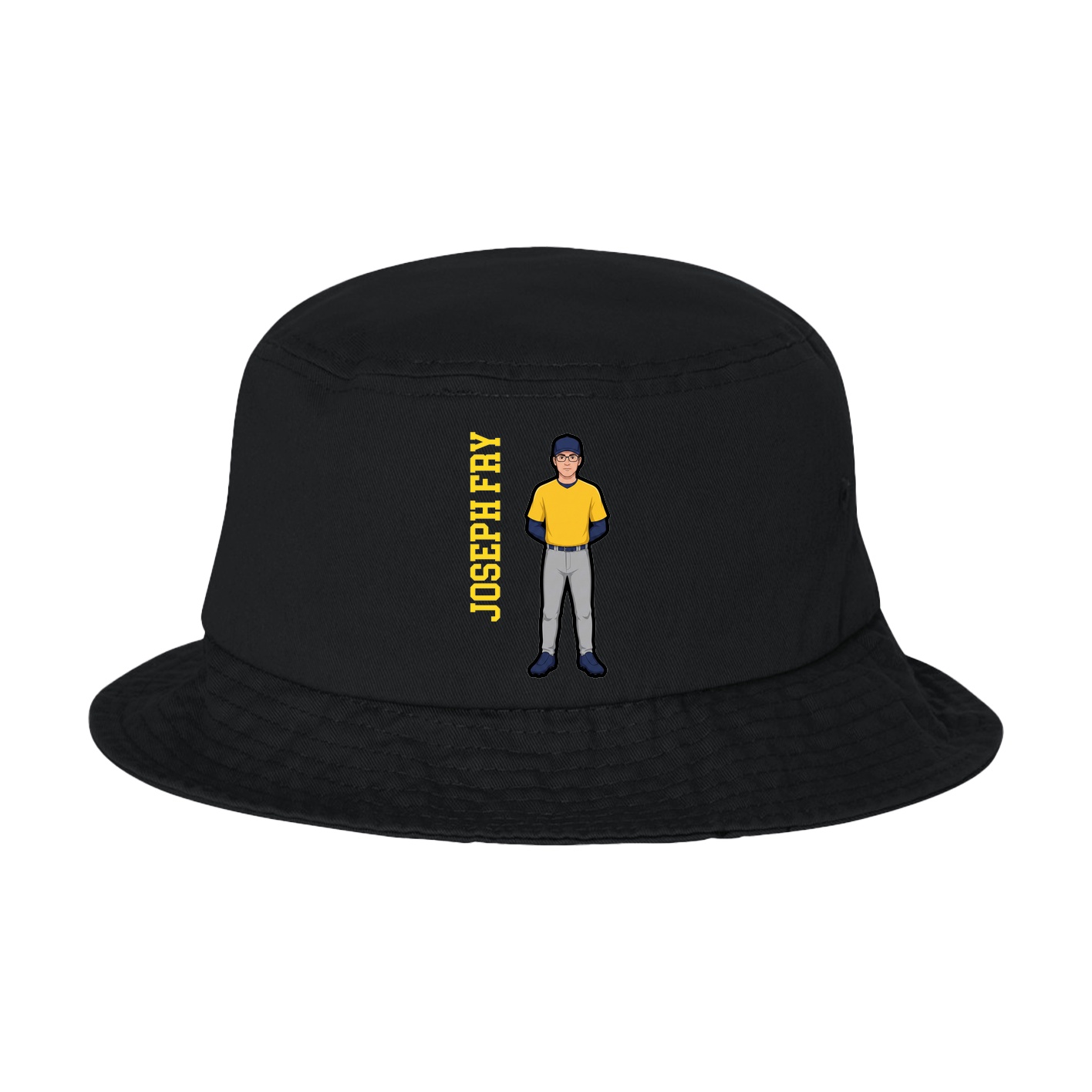 Bucket Cap — Name Vertical in Black