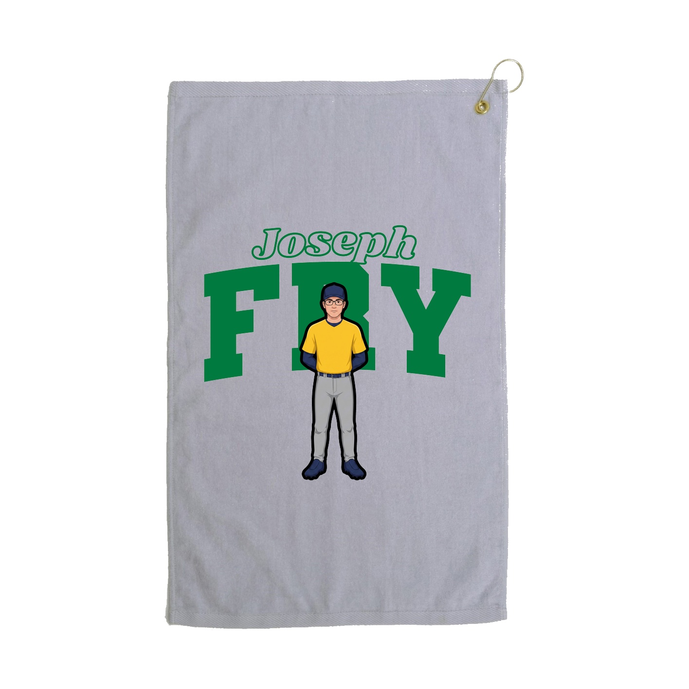 Golf Towel — Name Arch in Grey
