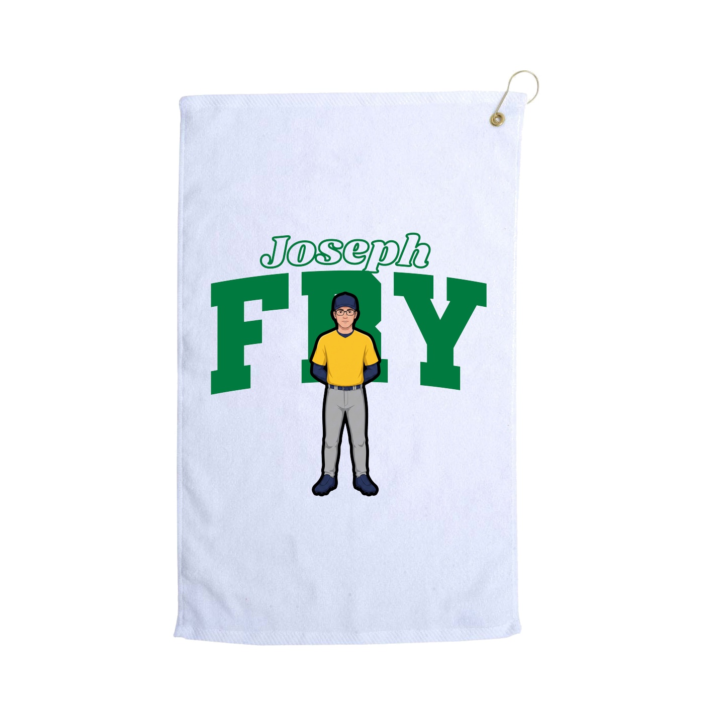 Golf Towel — Name Arch in White