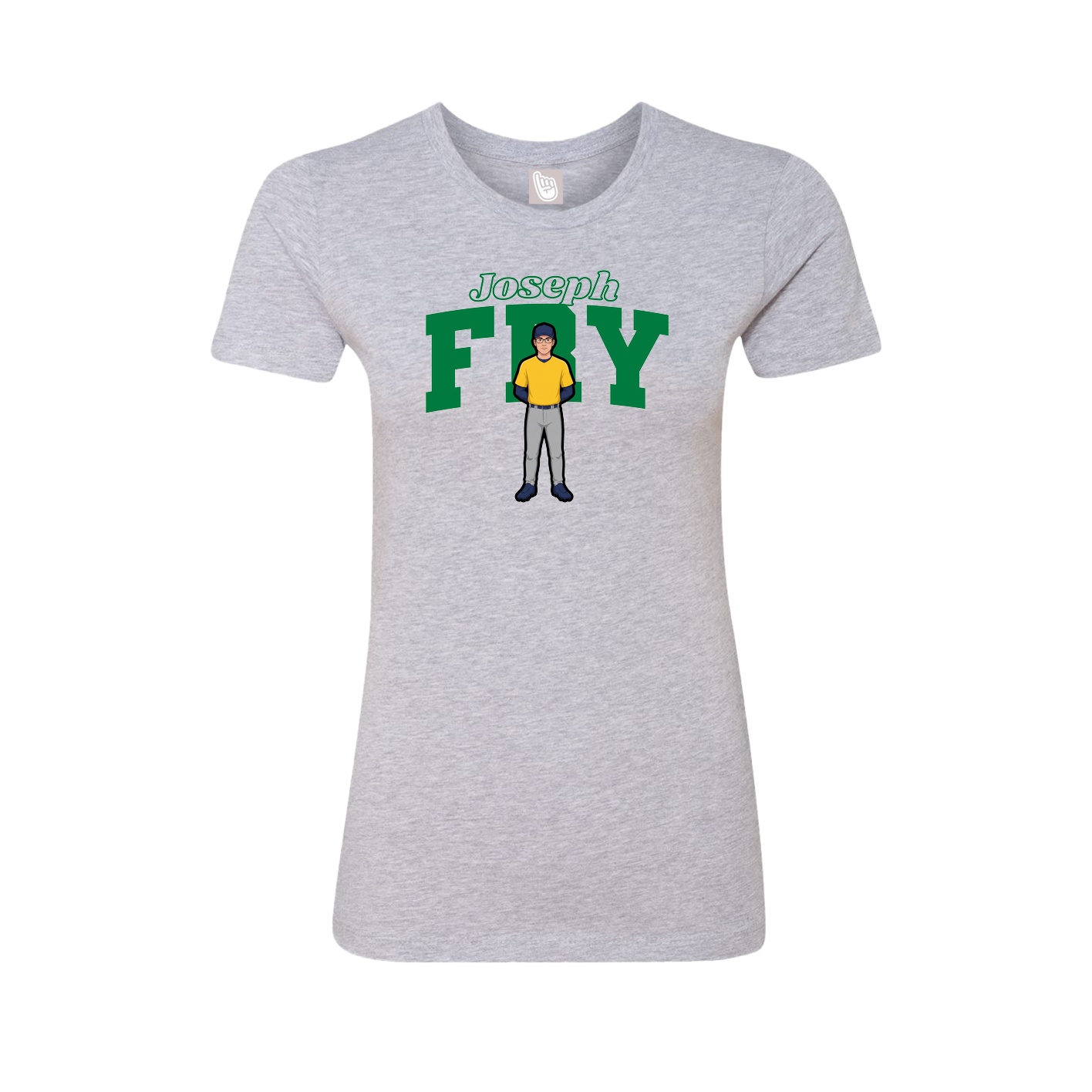 Fitted Women's Tee — Name Arch in Grey