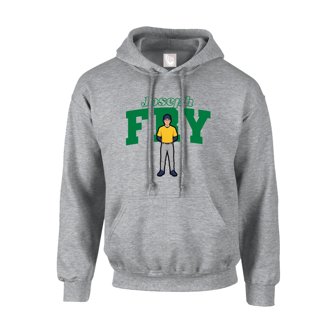 Hoodie — Name Arch in Grey