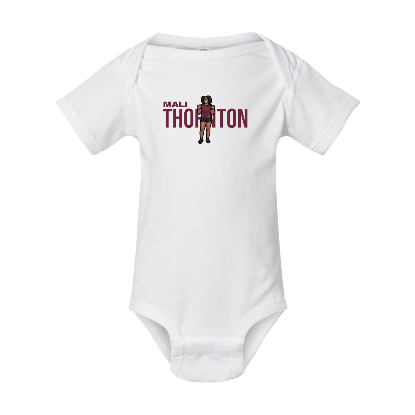 Baby Onesie — Player Name in White
