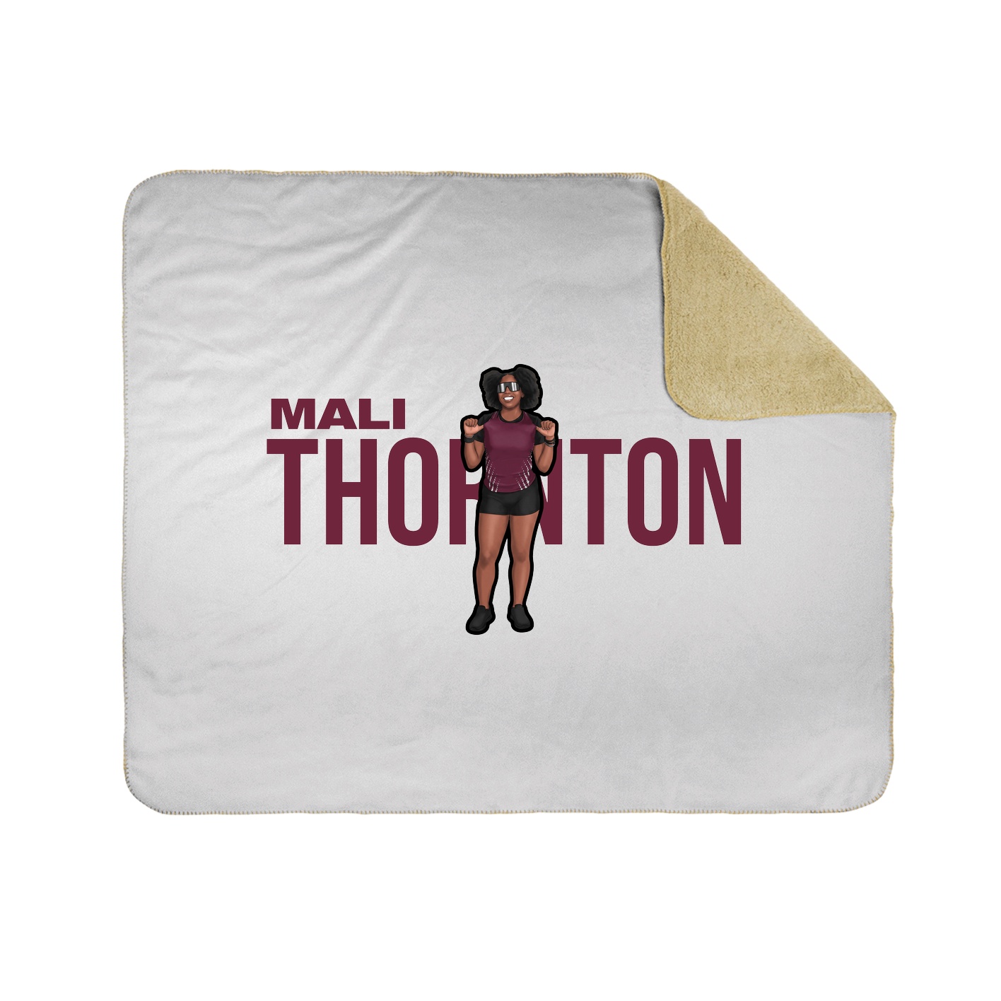 Throw Blanket — Player Name in White