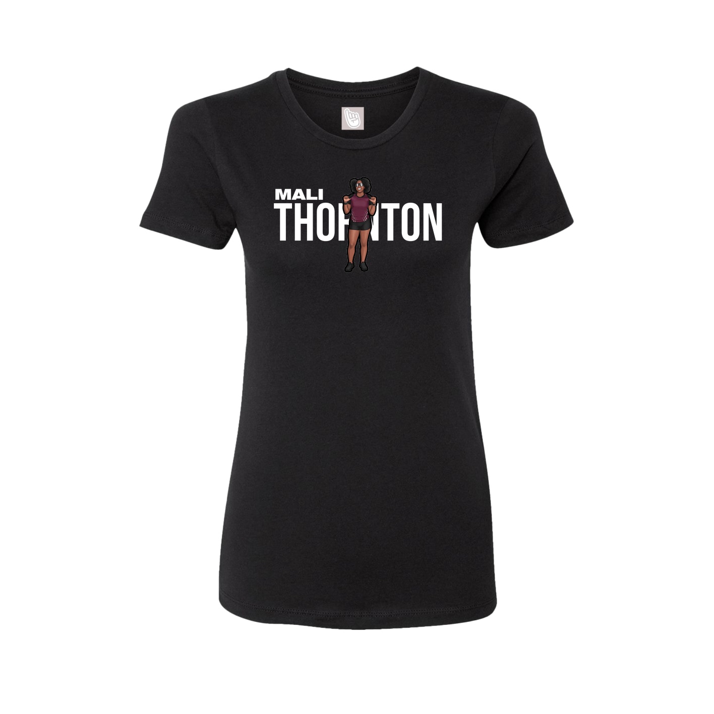 Fitted Women's Tee — Player Name in Black