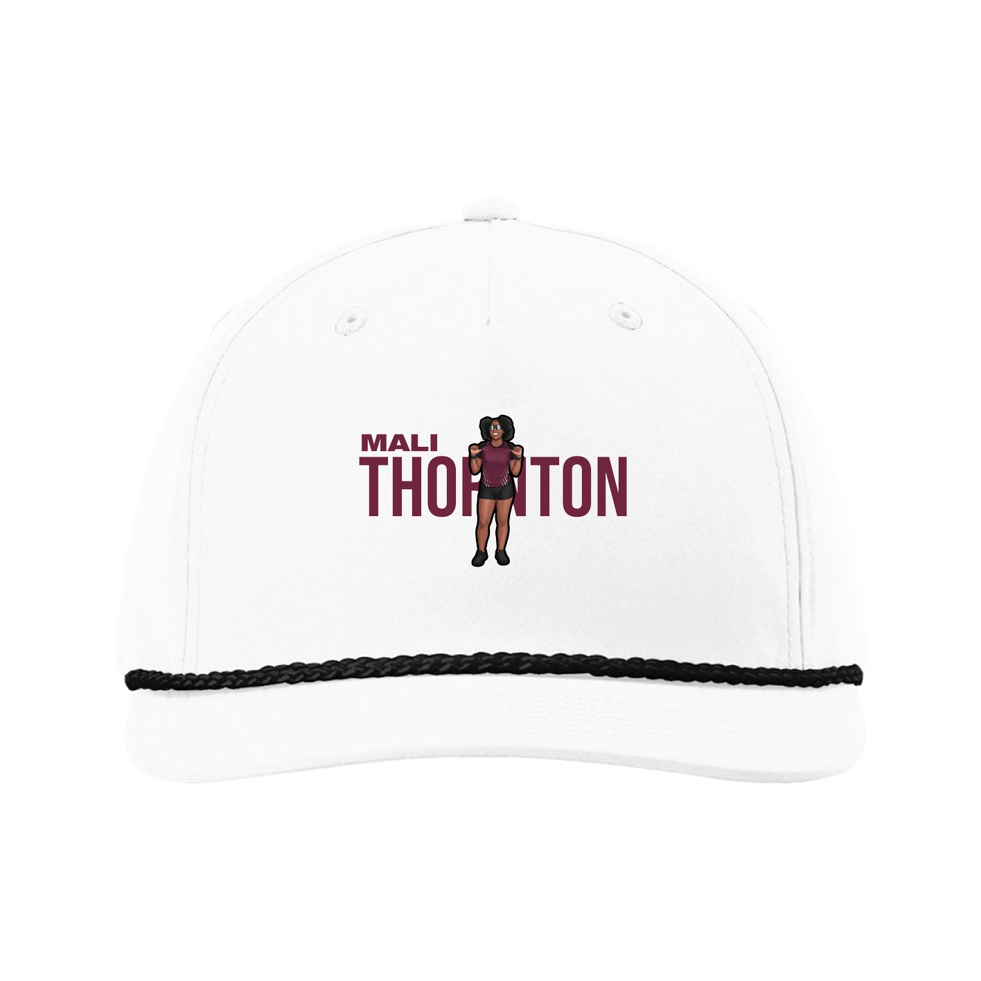 Five-Panel Classic Rope Cap — Player Name in White