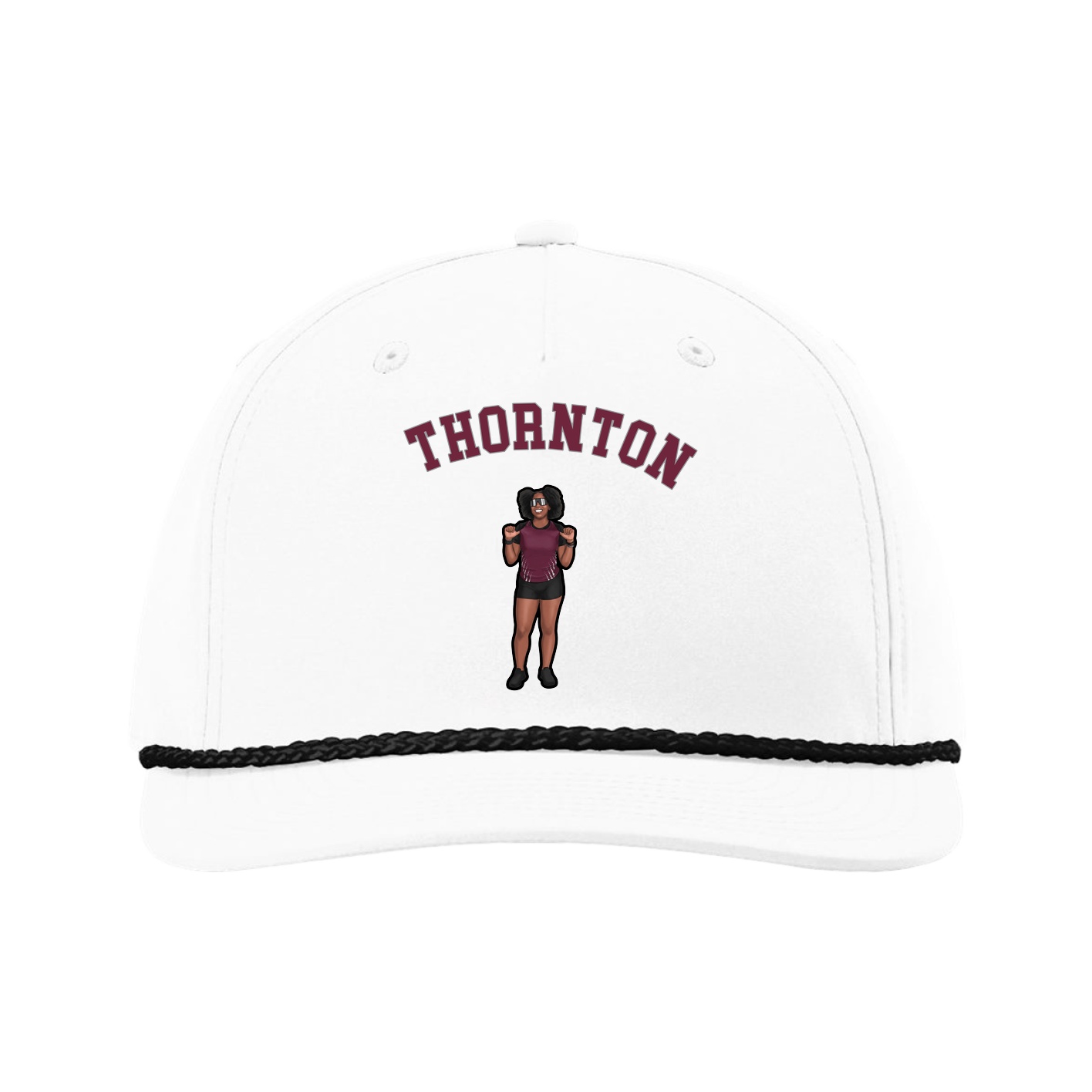 Five-Panel Classic Rope Cap — Shirsey Arch in White
