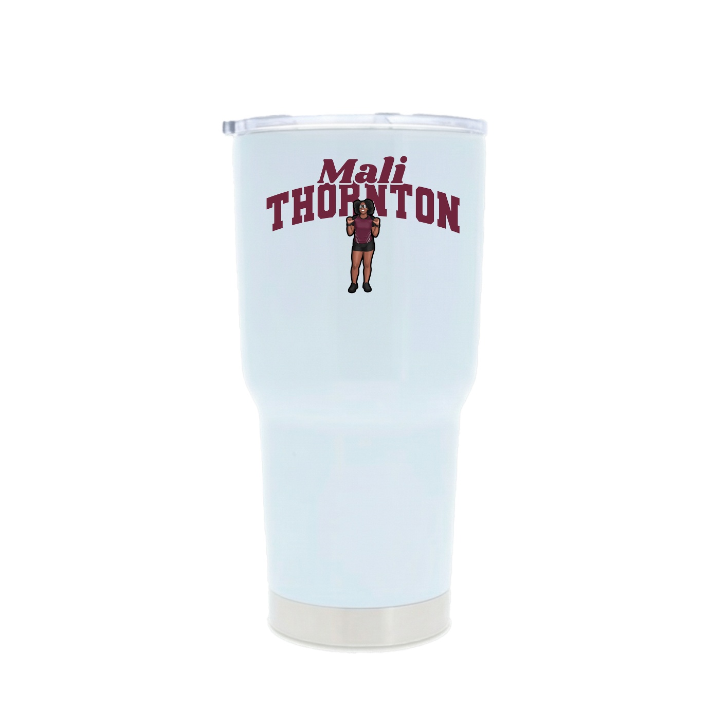 30oz Stainless Steel Tumbler — Signature Arch in White