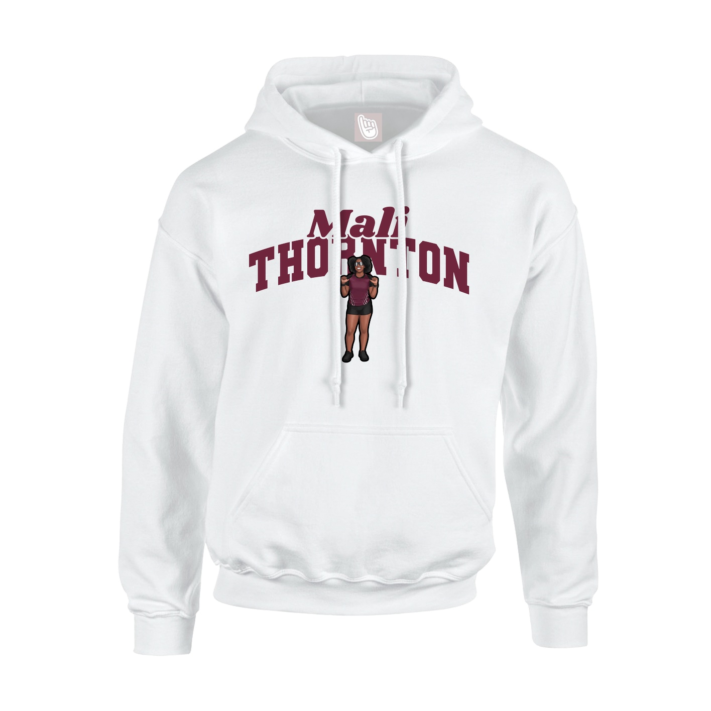 Youth Hoodie — Signature Arch in White
