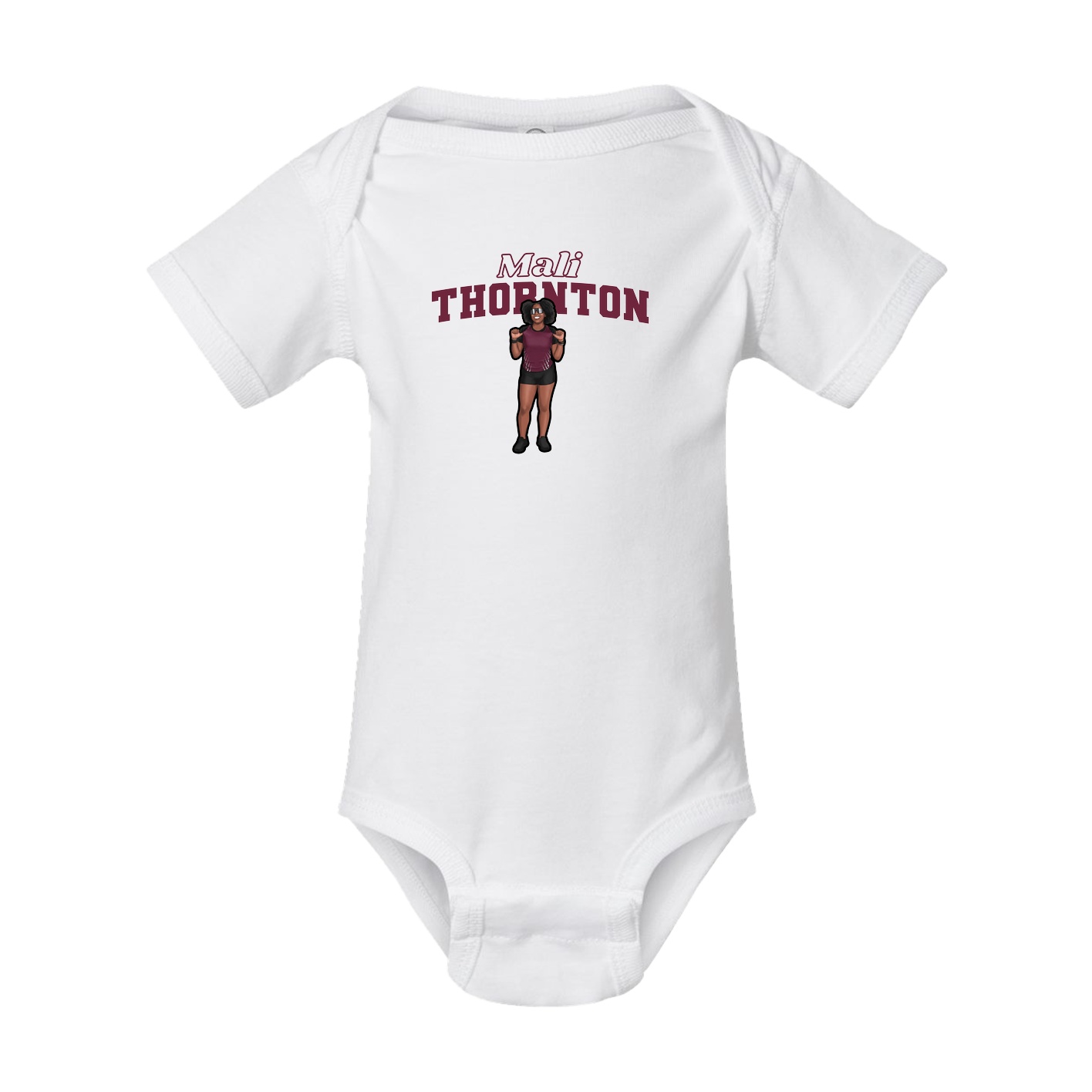 Baby Onesie — Name Arch in White