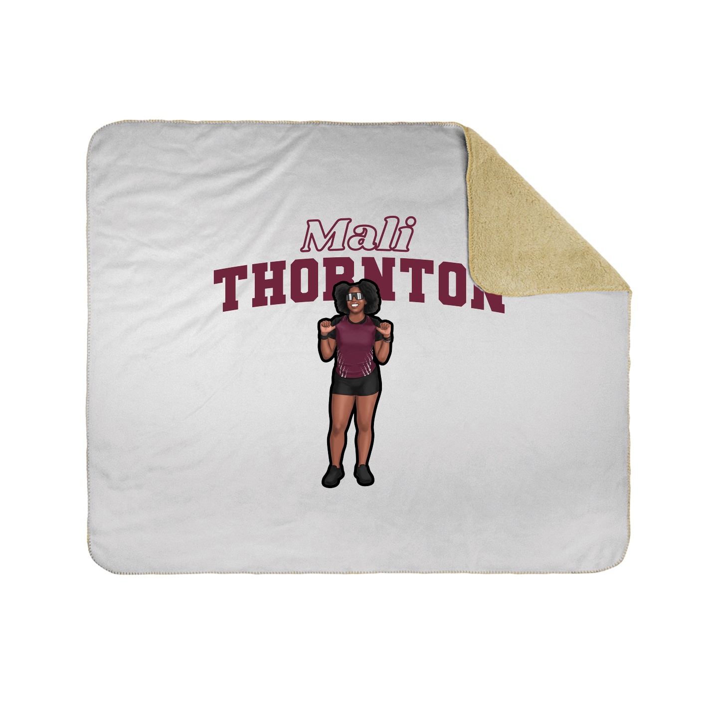 Throw Blanket — Name Arch in White