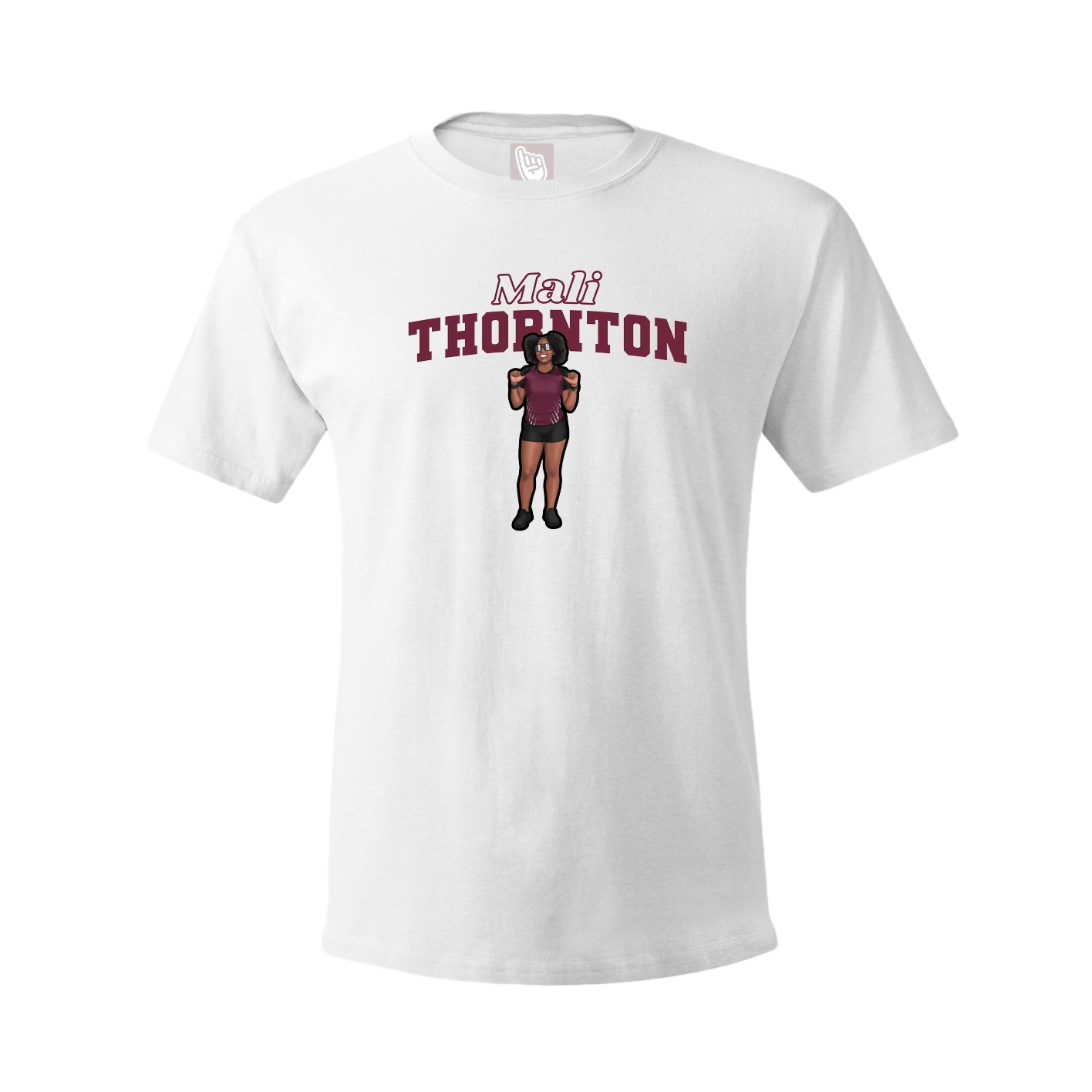 Youth Tee — Name Arch in White