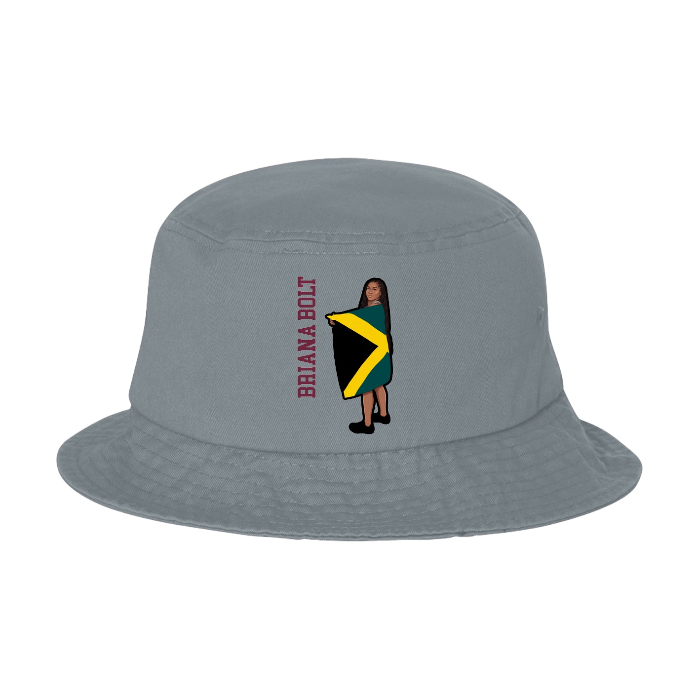 Bucket Cap — Name Vertical in Grey