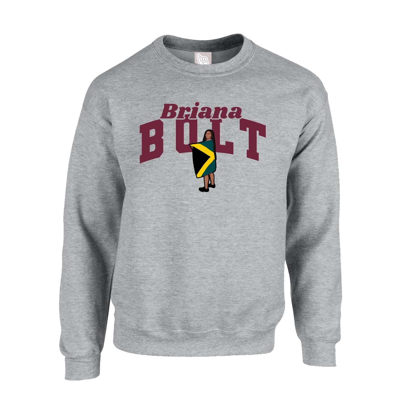 Fleece Crew — Signature Arch in Grey