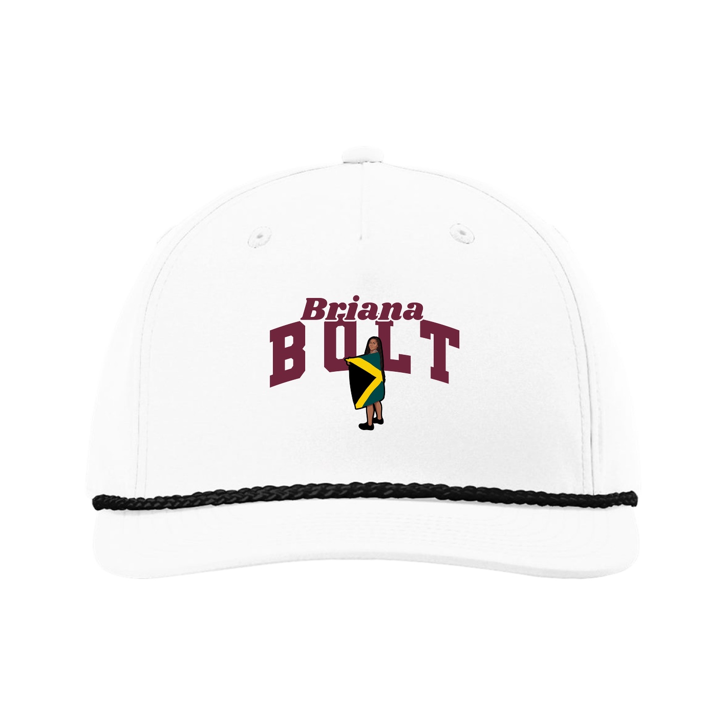 Five-Panel Classic Rope Cap — Signature Arch in White