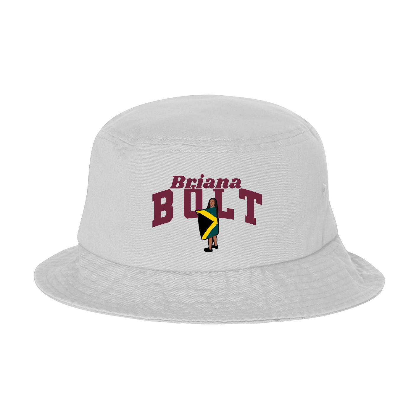 Bucket Cap — Signature Arch in White