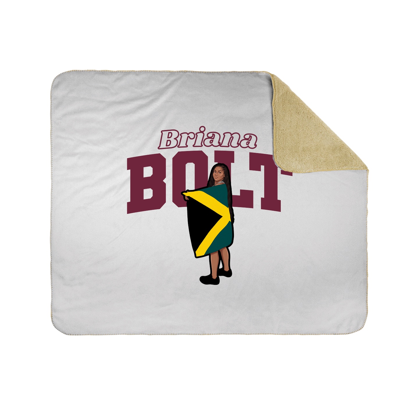 Throw Blanket — Name Arch in White
