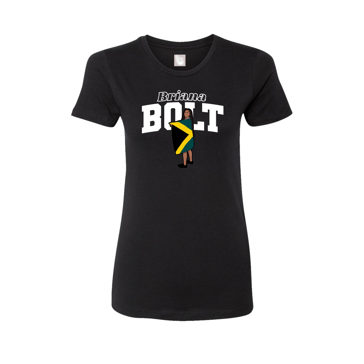 Fitted Women's Tee — Name Arch in Black