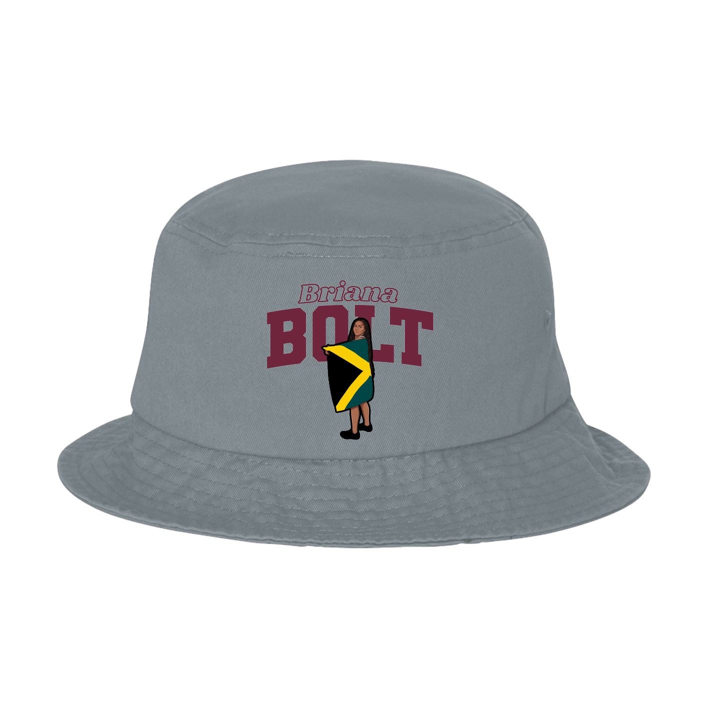 Bucket Cap — Name Arch in Grey