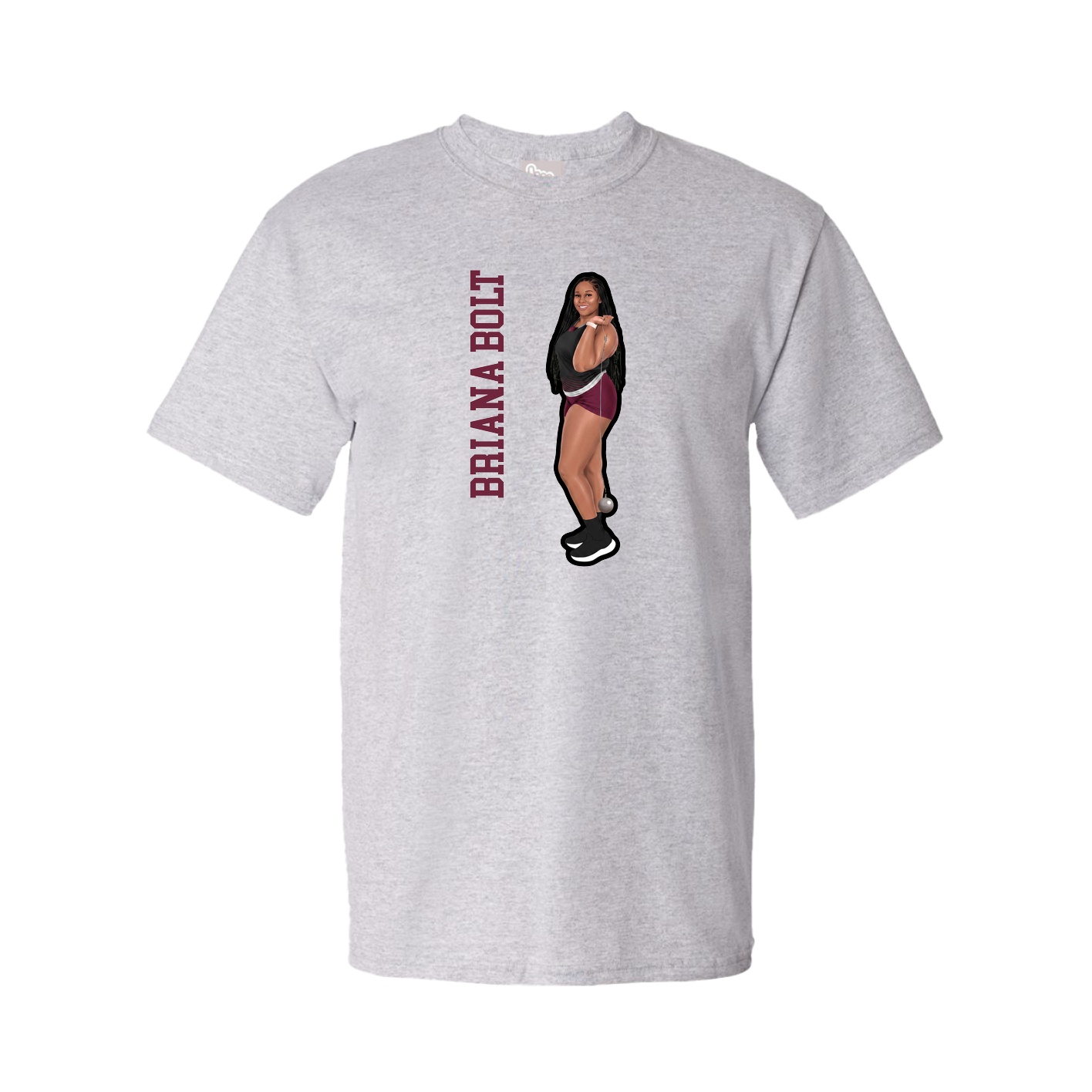 Tee — Name Vertical in Grey