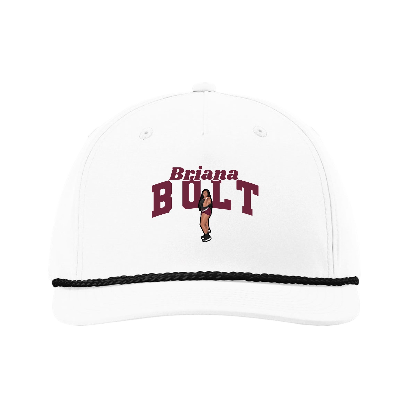Five-Panel Classic Rope Cap — Signature Arch in White