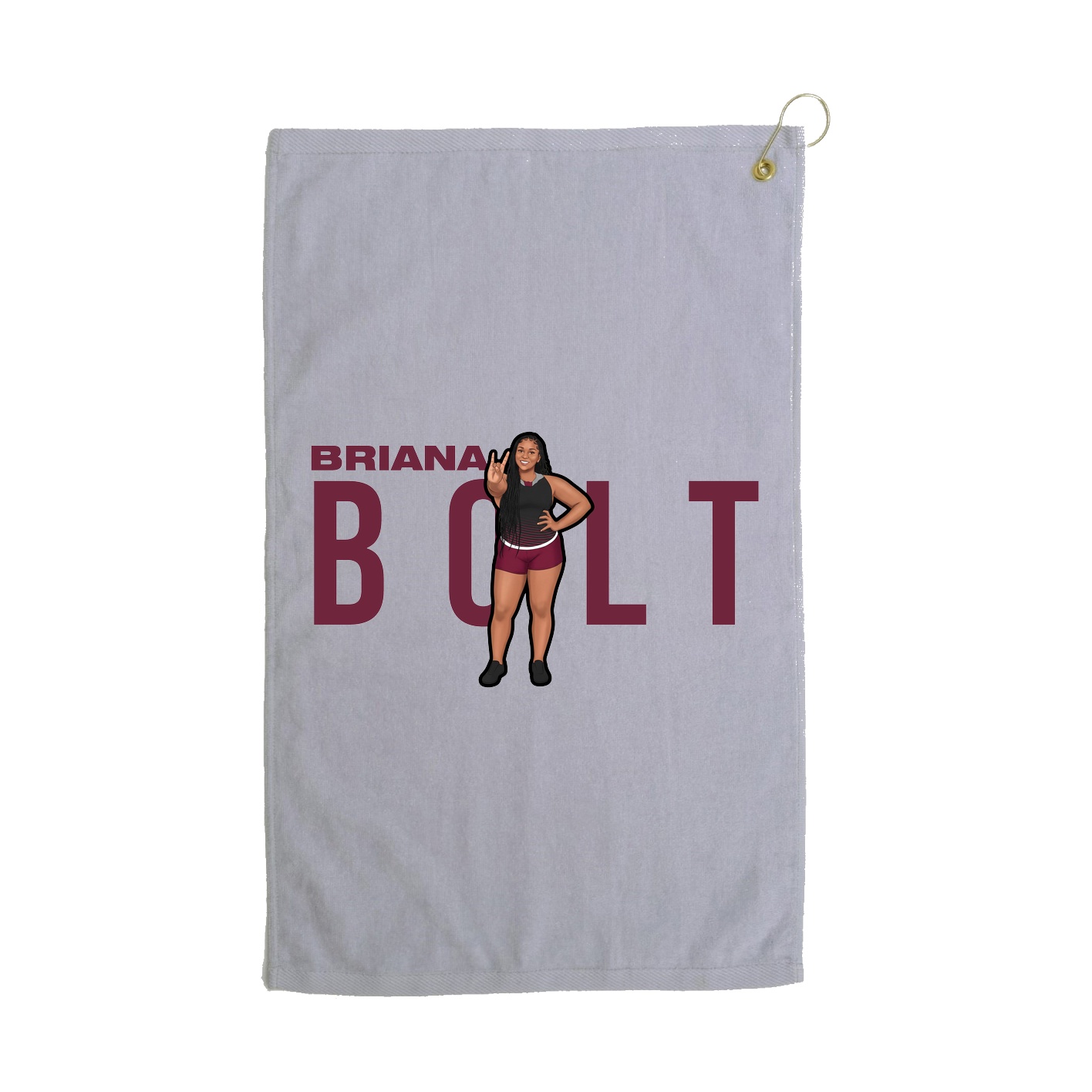 Golf Towel — Player Name in Grey