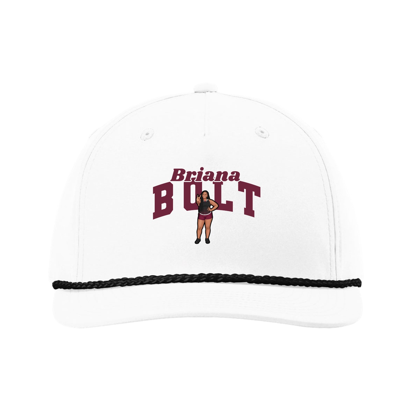 Five-Panel Classic Rope Cap — Signature Arch in White