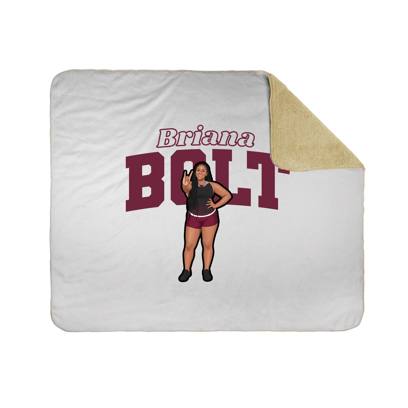 Throw Blanket — Name Arch in White