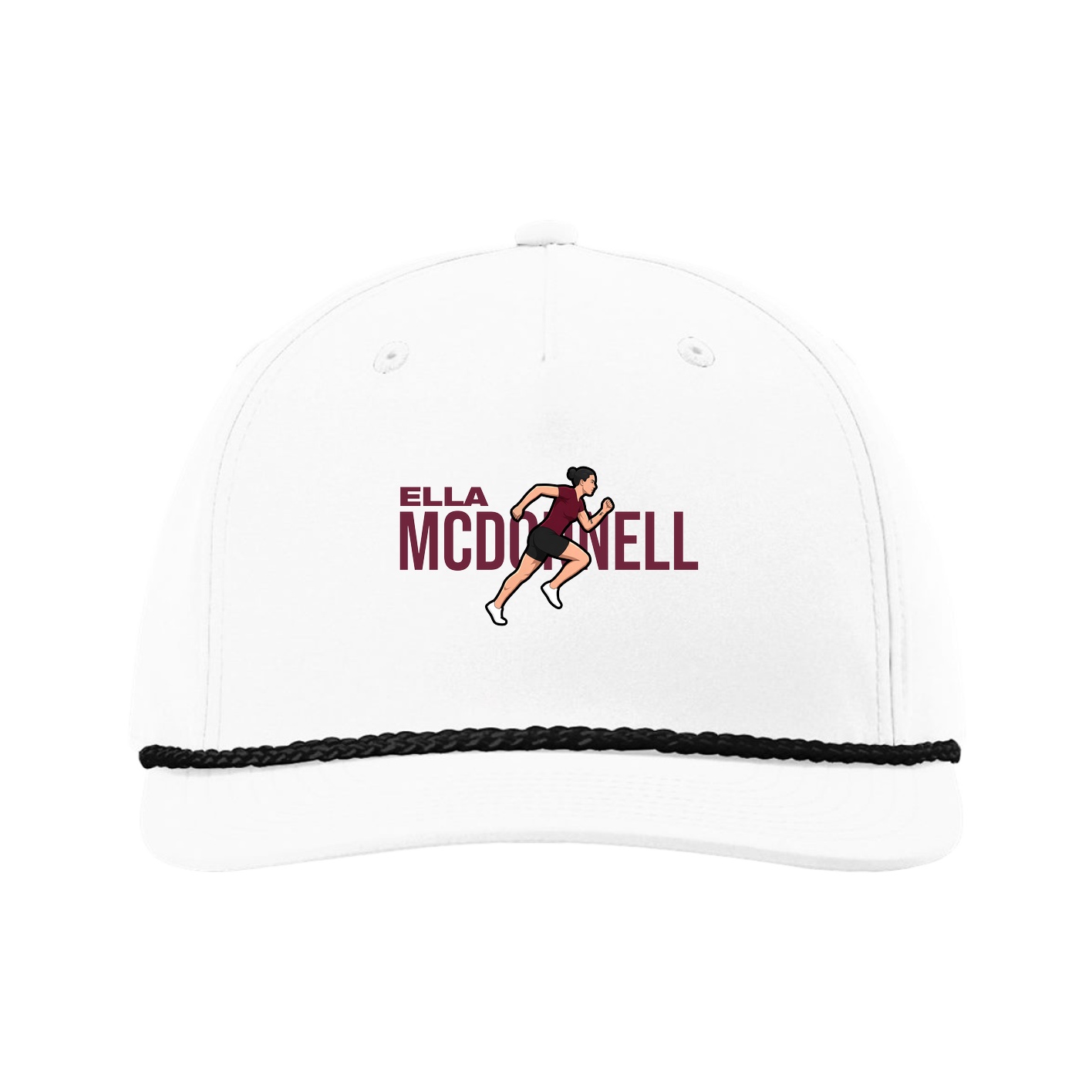 Five-Panel Classic Rope Cap — Player Name in White