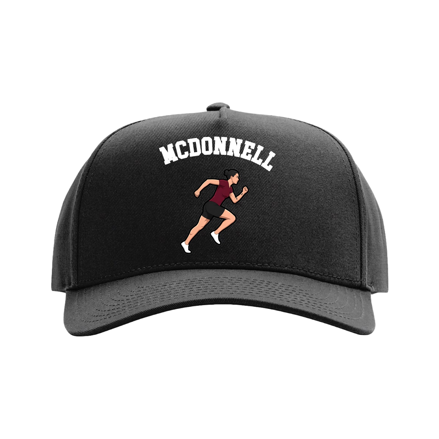 Full Fabric Five-Panel Champ Cap — Shirsey Arch in Black